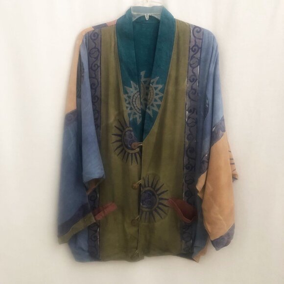 Las Manos Batik Bohemian Reversible Jacket M/L approx. - Picture 1 of 10